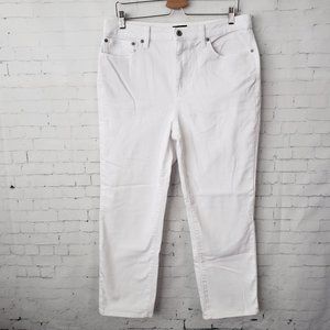 Talbots Modern Ankle Jeans Size Womens 12 White Stretch Denim Spring Summer